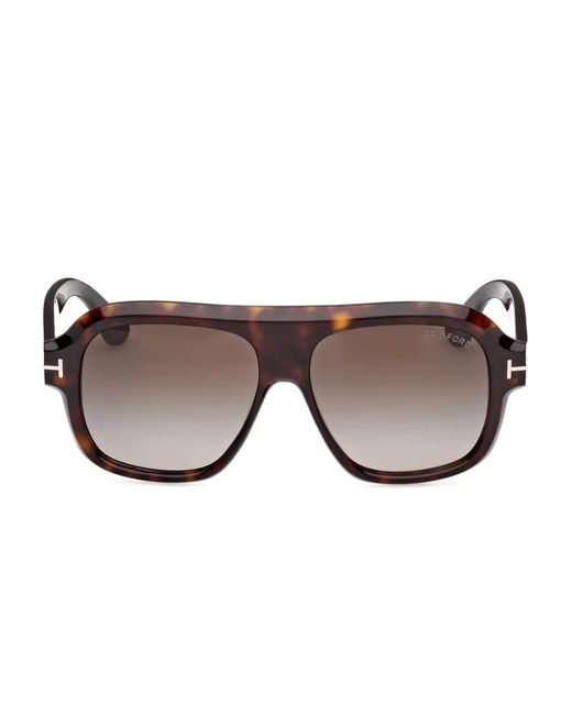 Tom Ford Brown Pilot-Frame Sunglasses