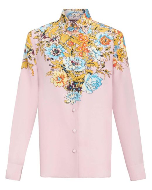 Camisa con estampado floral Etro de color Pink