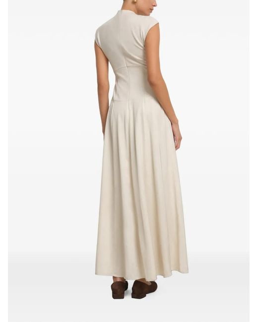 MARCELLA Natural Maxi Haru Corset-Style Dress