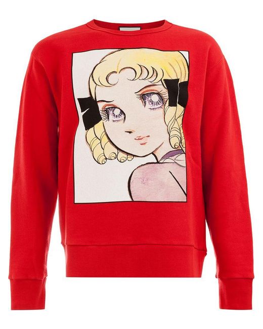 Gucci Red Anime Print Jumper for men