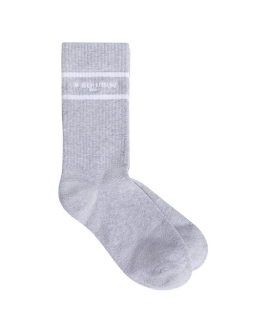 Maison Kitsuné Gray Stripe Socks