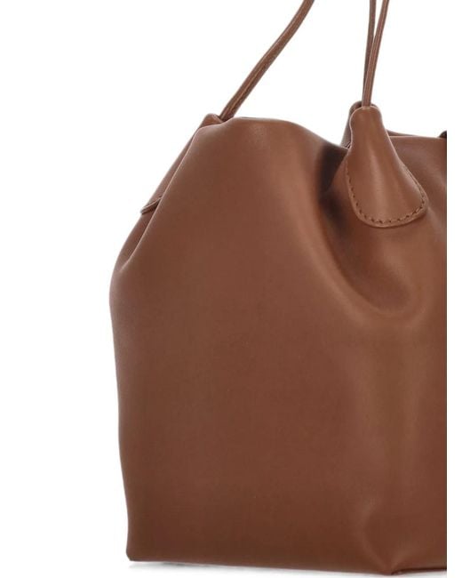 Loro Piana Brown Lambskin Tote Bag