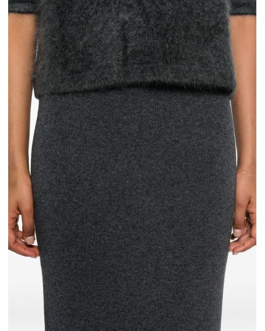 Philo-Sofie Cashmere Gray Mélange-Effect Pencil Skirt