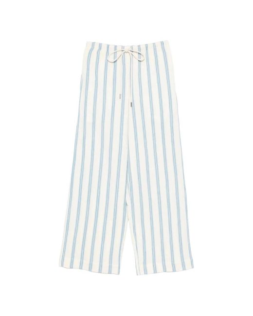 Bondi Born White Striped Drawstring Trousers
