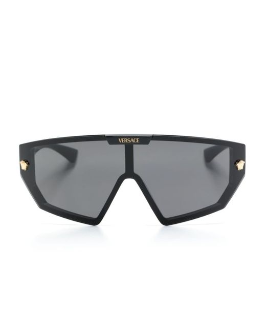 Versace Gray Medusa Horizon Shield-frame Sunglasses