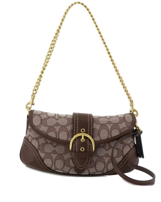 COACH Brown Soho 25 Jacquard Buckle Shoulder Bag