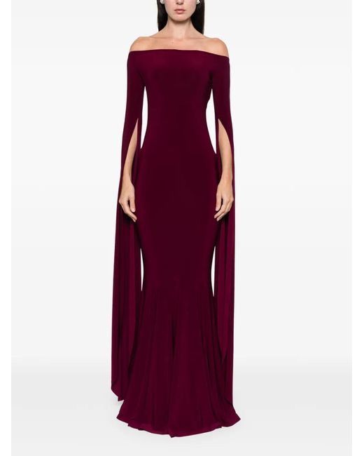 Norma Kamali Purple Long-Sleeve Maxi Dress