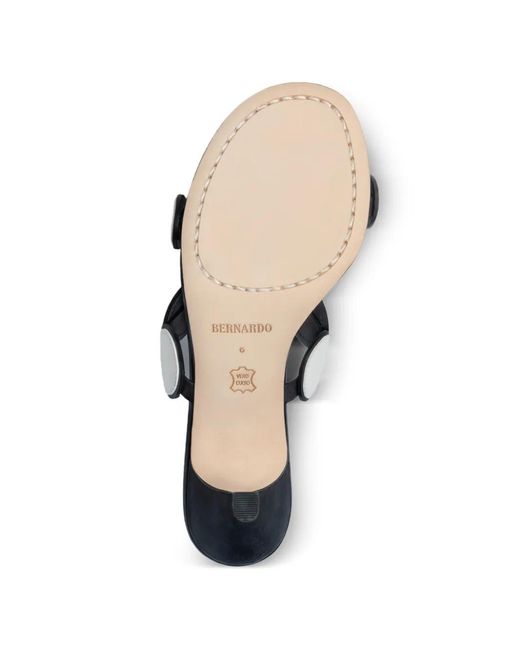 Bernardo White Prya Circle-Embellished Heeled Sandals