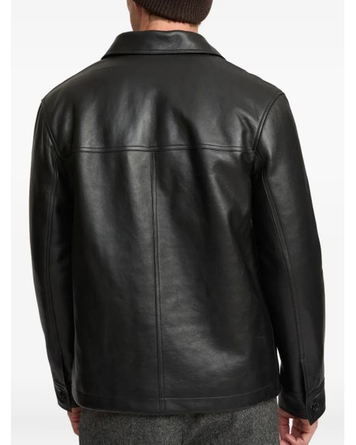 Yves Salomon Lammlederjacke mit Knopfverschluss in Black für Herren