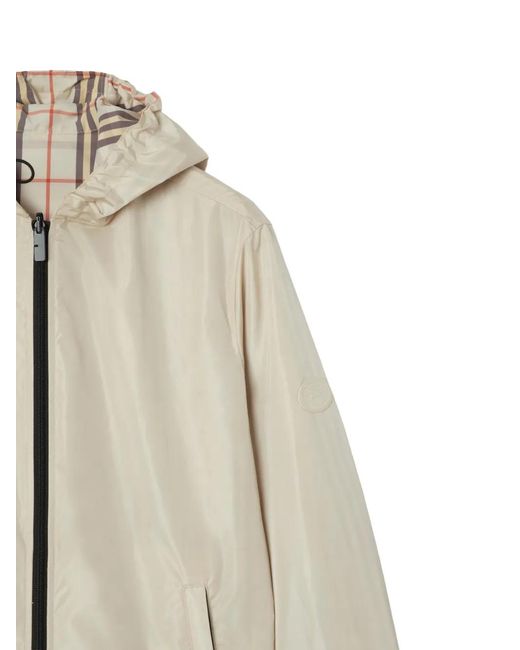 Burberry Natural Reversible Check Newport Hooded Jacket for men