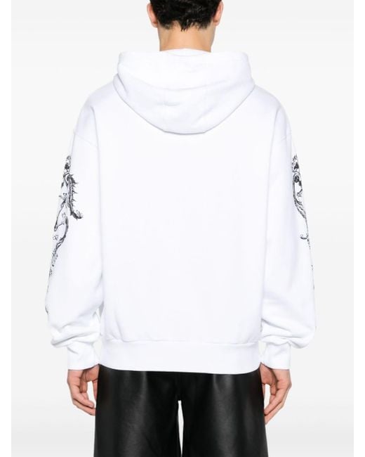 Hoodie en coton à logo brodé Givenchy pour homme en coloris White