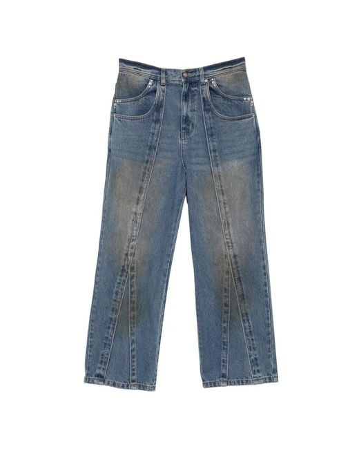ANDERSSON BELL Blue Layered Wide-Leg Jeans for men