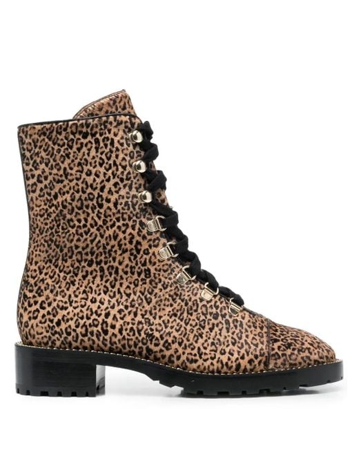 Stuart Weitzman Brown Jaguar-Print 40Mm Ankle Boots