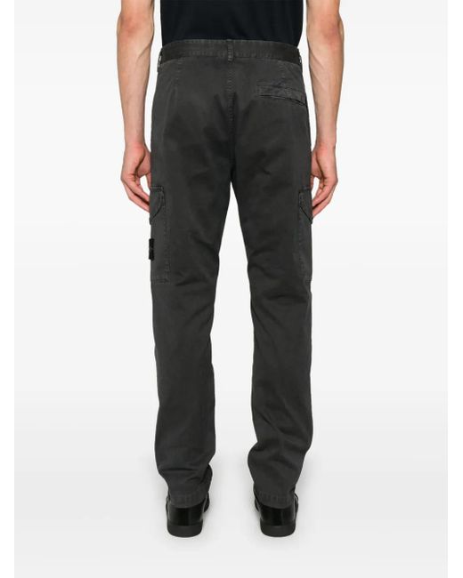 Stone Island Black Pantalone Regular Tapered for men