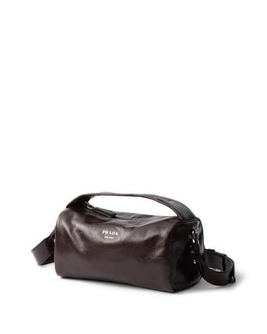 Prada Black Leather Shoulder Bag for men