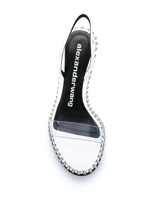 Alexander Wang Nova Studded Clear-strap High Heel Sandals in Alexander Wang Nova Studded Clear-strap High Heel Sandals in