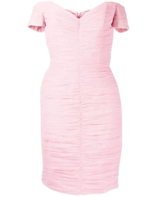 Anouki Off-Shoulder Midi-Jurk in het Pink