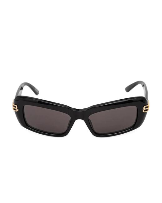 Balenciaga Black Rectangular-Frame Sunglasses