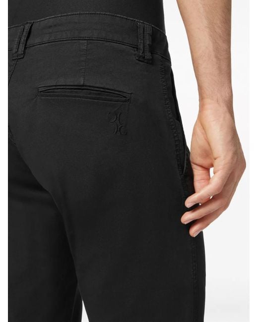 Billionaire Black Logo-Embroidered Denim Chino Trousers for men