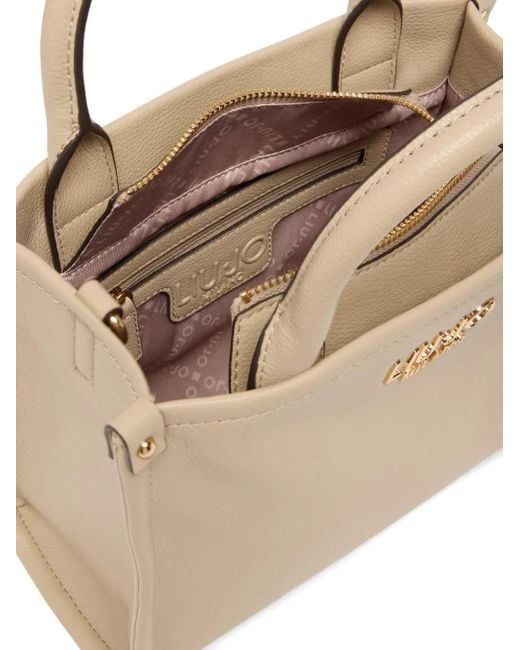 Liu Jo Natural Small Logo Charm Tote Bag