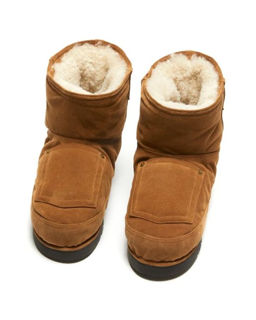 Acne Brown Shearling Leather Slip-On Boots for men