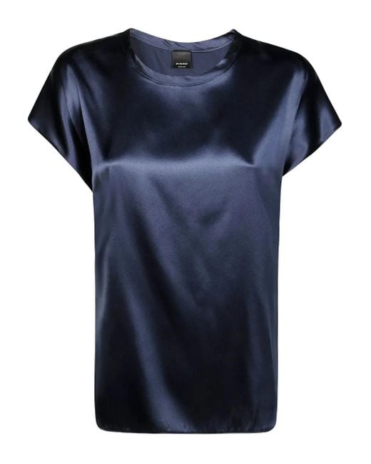 Blusa Farida Con Efecto De Satén Pinko de color Blue