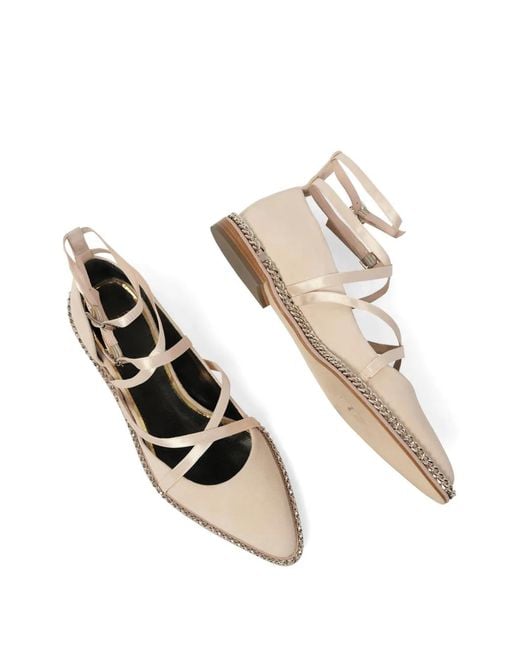 Lanvin White Chain-Trim Lace-Up Sandals