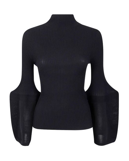 Top A Coste di Issey Miyake in Black