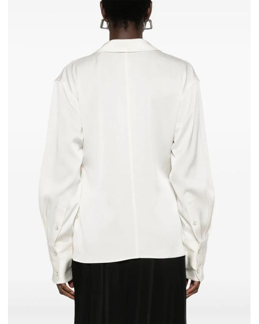 Camisa con diseño cruzado Helmut Lang de color White
