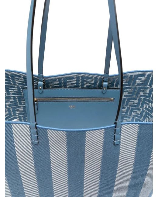 Fendi Blue Bag Roll Large Type Shopper
