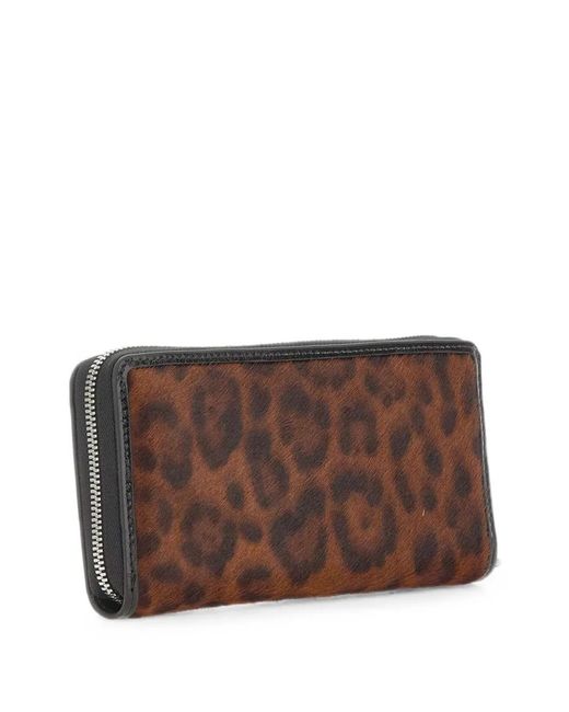 Gianni Chiarini Brown Horsy Leopard-Pattern Wallet