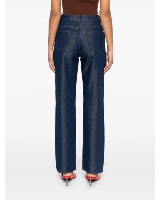 Theory High Waist Straight Jeans in het Blue