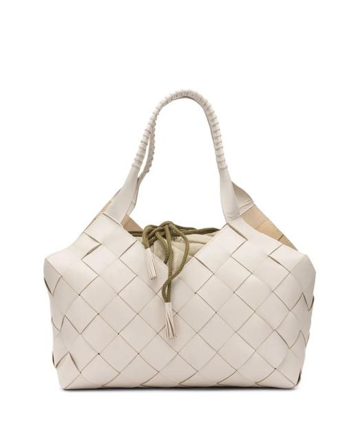 Dragon Diffusion Natural Castello Woven-Leather Tote Bag
