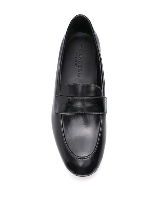 Scarosso Black Valeria Almond Toe Loafers