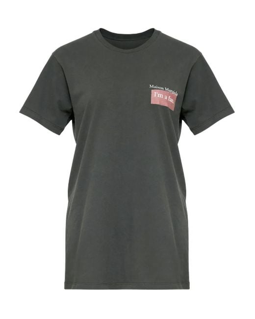 Maison Margiela Gray Overdyed Cotton I'M A Fan T-Shirt for men