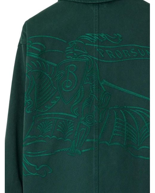 Burberry Green Ekd-Embroidered Cotton Jacket for men
