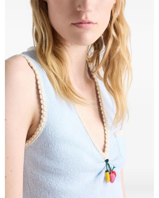 Prada Blue Cotton Bouclé Dress