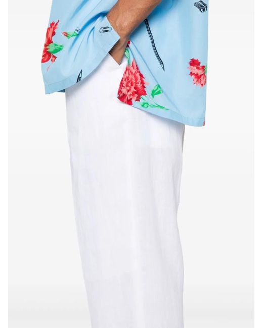 Moschino White Linen Trousers for men