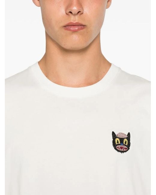ARRELS Barcelona White Cat-Patch T-Shirt for men