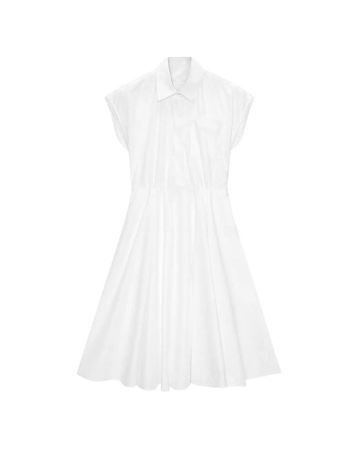 MSGM White Pocket Midi Dress