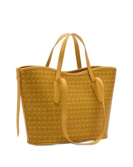 Coccinelle Yellow Monogram Straps Tote Bag