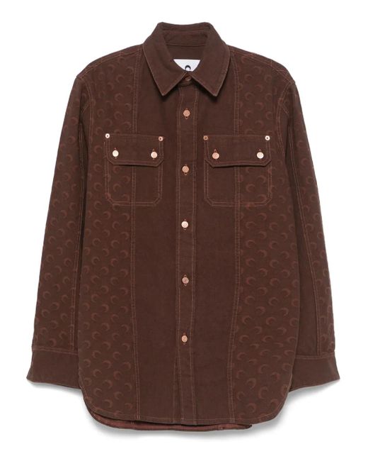 Camicia Con Motivo Moon Jacquard di MARINE SERRE in Brown