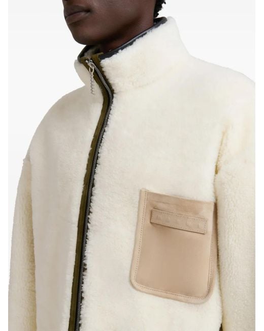 Marni Natural Zip-Up Fleece Bomber Jacket for men
