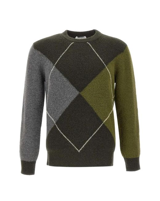 Kangra Green Argyle-Pattern Knit for men