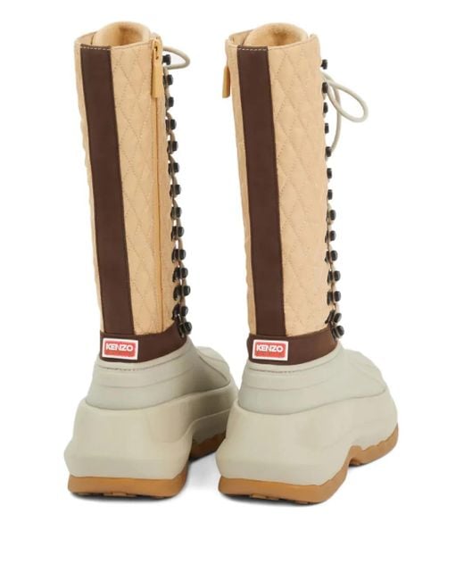 KENZO White X Hunter Quilted-Pattern Boots