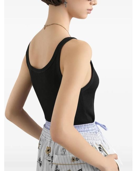 Dolce & Gabbana Black Ribbed Tank Top