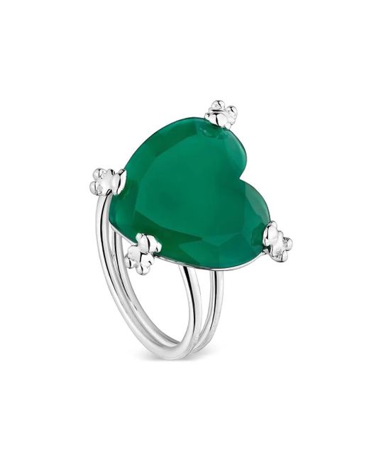 Anillo con aplique de corazón Tous de color Green