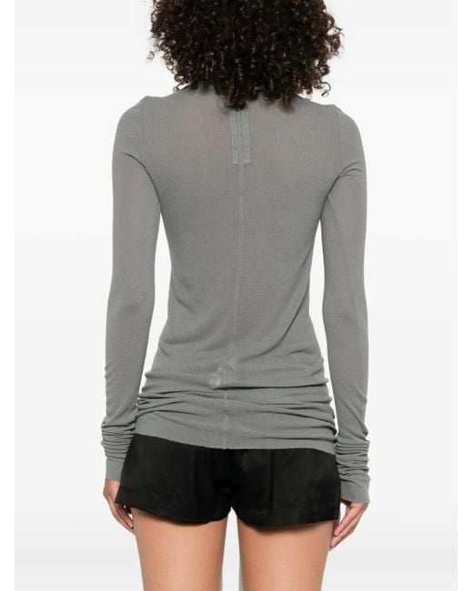 Haut Côtelé À Manches Longues Rick Owens en coloris Gray