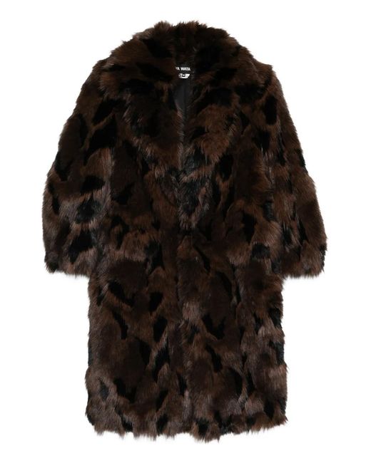 Junya Watanabe Black Faux-Fur Coat