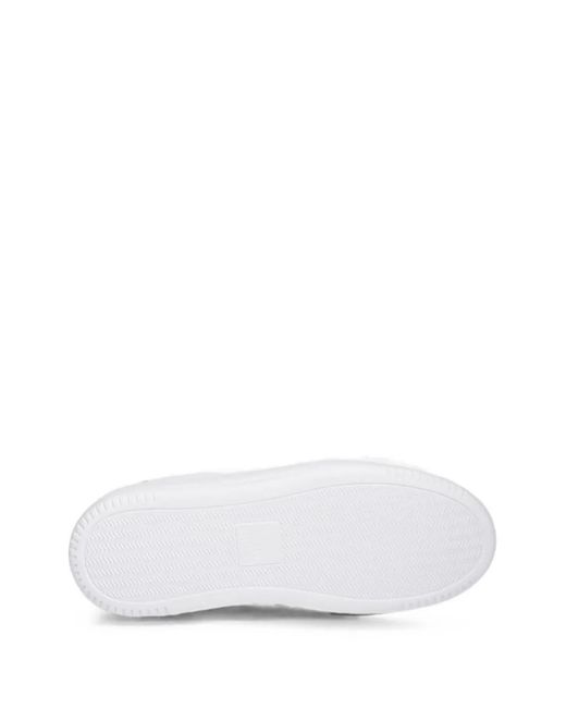 Love Moschino White Rhinestone-Embellished Sneakers